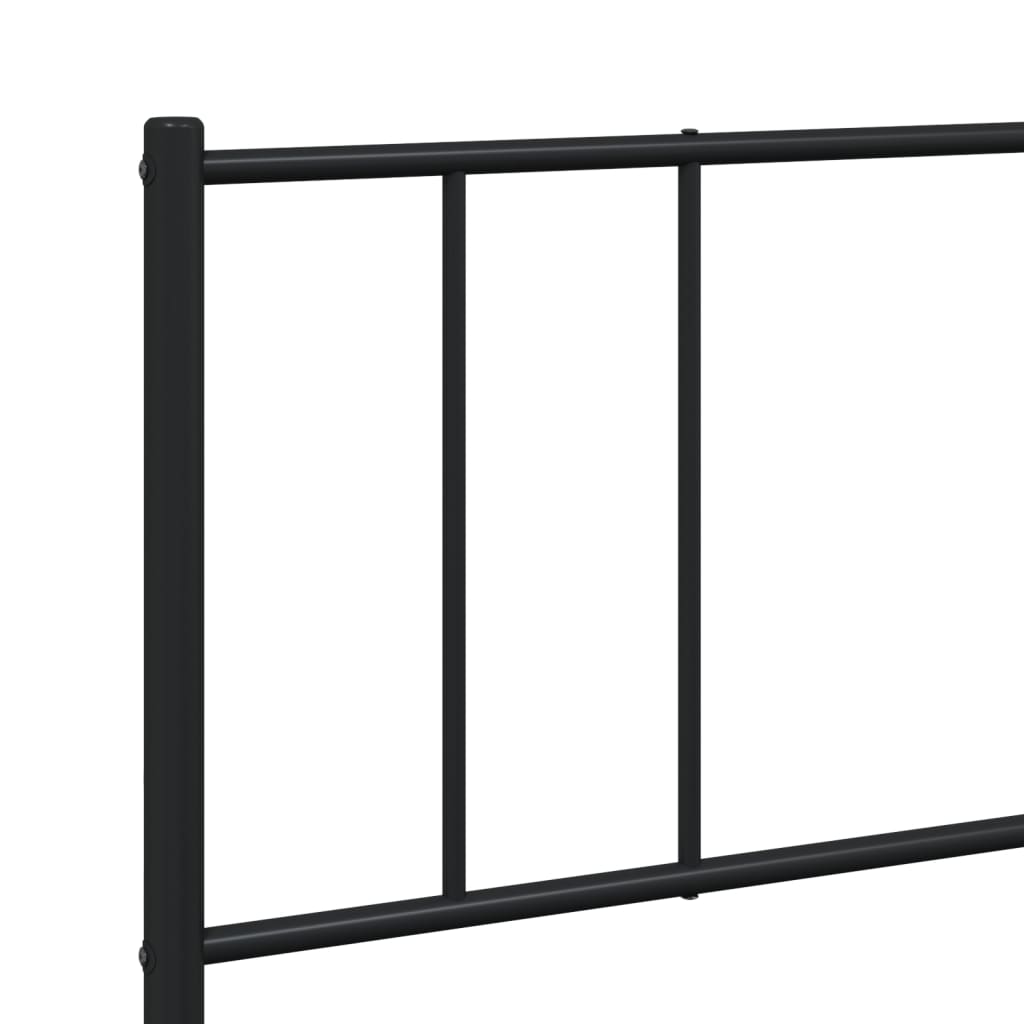 Cadru pat metalic cu tăblii de cap/picioare, negru, 183x213 cm GartenMobel Dekor