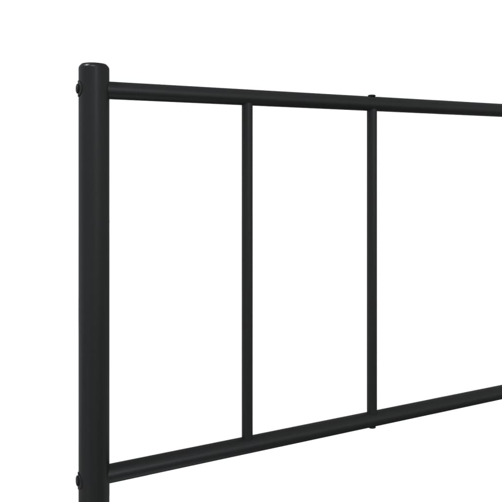 Cadru pat metalic cu tăblii de cap/picioare, negru, 75x190 cm GartenMobel Dekor