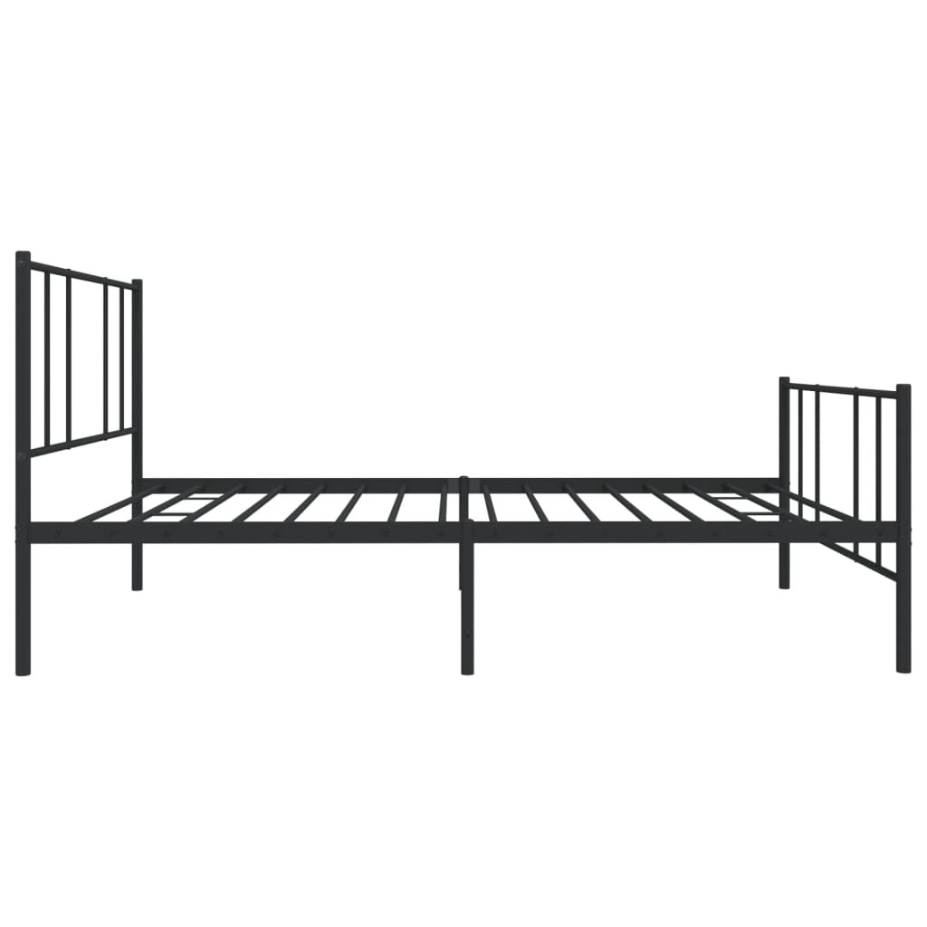 Cadru pat metalic cu tăblii de cap/picioare, negru, 80x200 cm GartenMobel Dekor