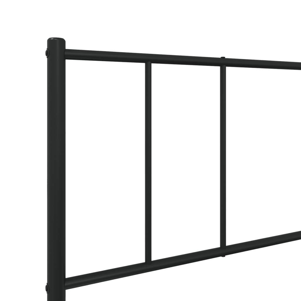 Cadru pat metalic cu tăblii de cap/picioare, negru, 90x190 cm GartenMobel Dekor