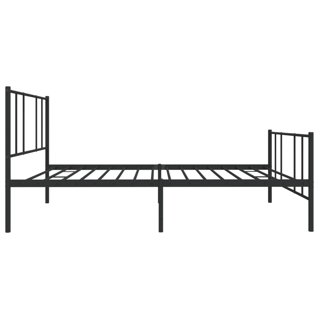 Cadru pat metalic cu tăblii de cap/picioare, negru, 90x190 cm GartenMobel Dekor