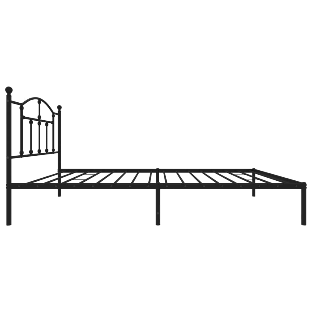 Cadru de pat din metal cu tăblie, negru, 107x203 cm GartenMobel Dekor