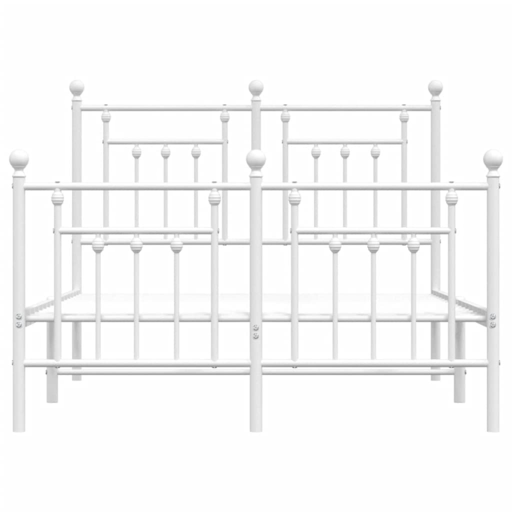 Cadru de pat metalic cu tăblie, alb, 120x200 cm GartenMobel Dekor