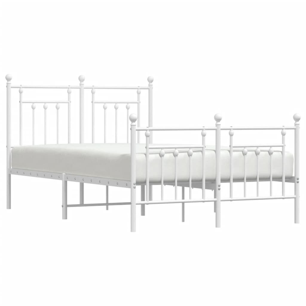 Cadru de pat metalic cu tăblie, alb, 120x200 cm GartenMobel Dekor
