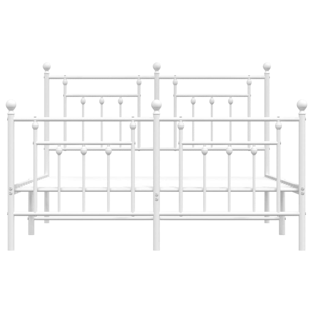 Cadru de pat metalic cu tăblie, alb, 140x200 cm GartenMobel Dekor