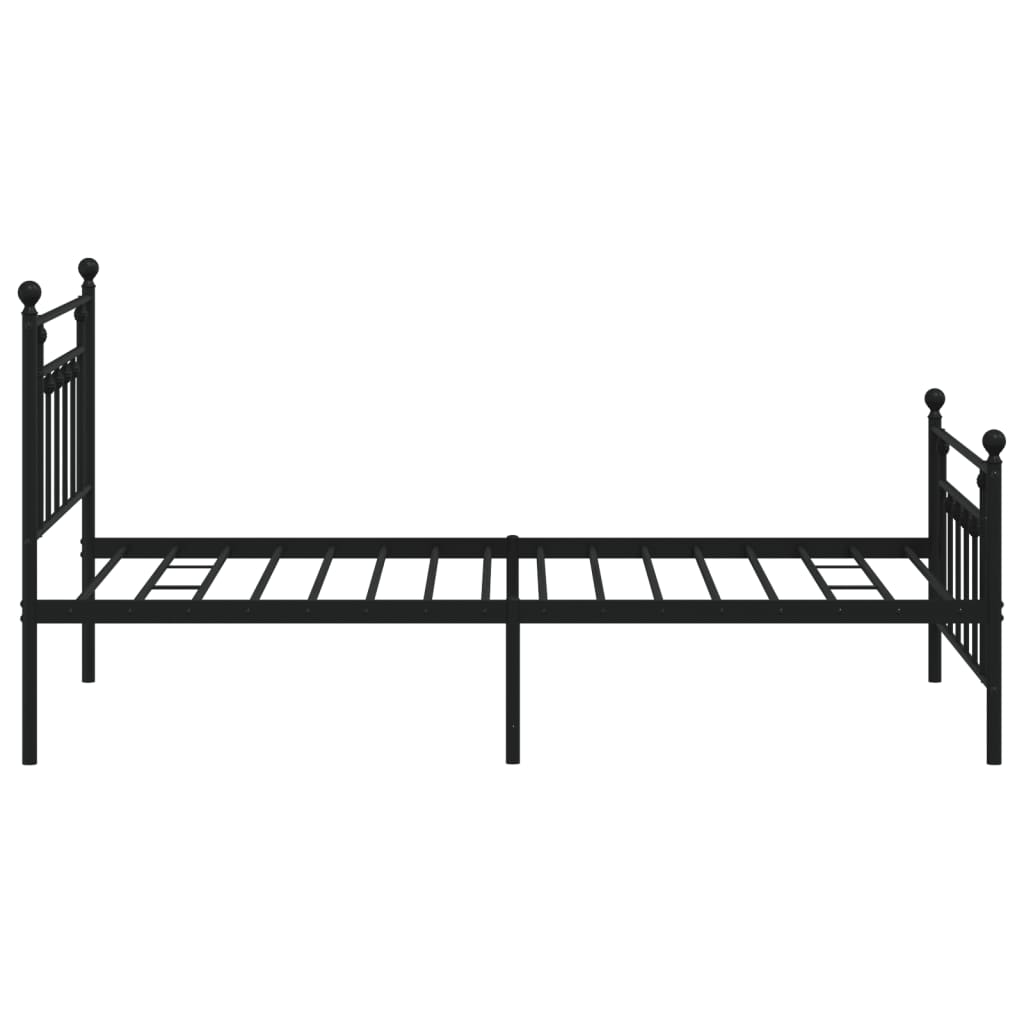 Cadru pat metalic cu tăblii de cap/picioare, negru, 107x203 cm GartenMobel Dekor