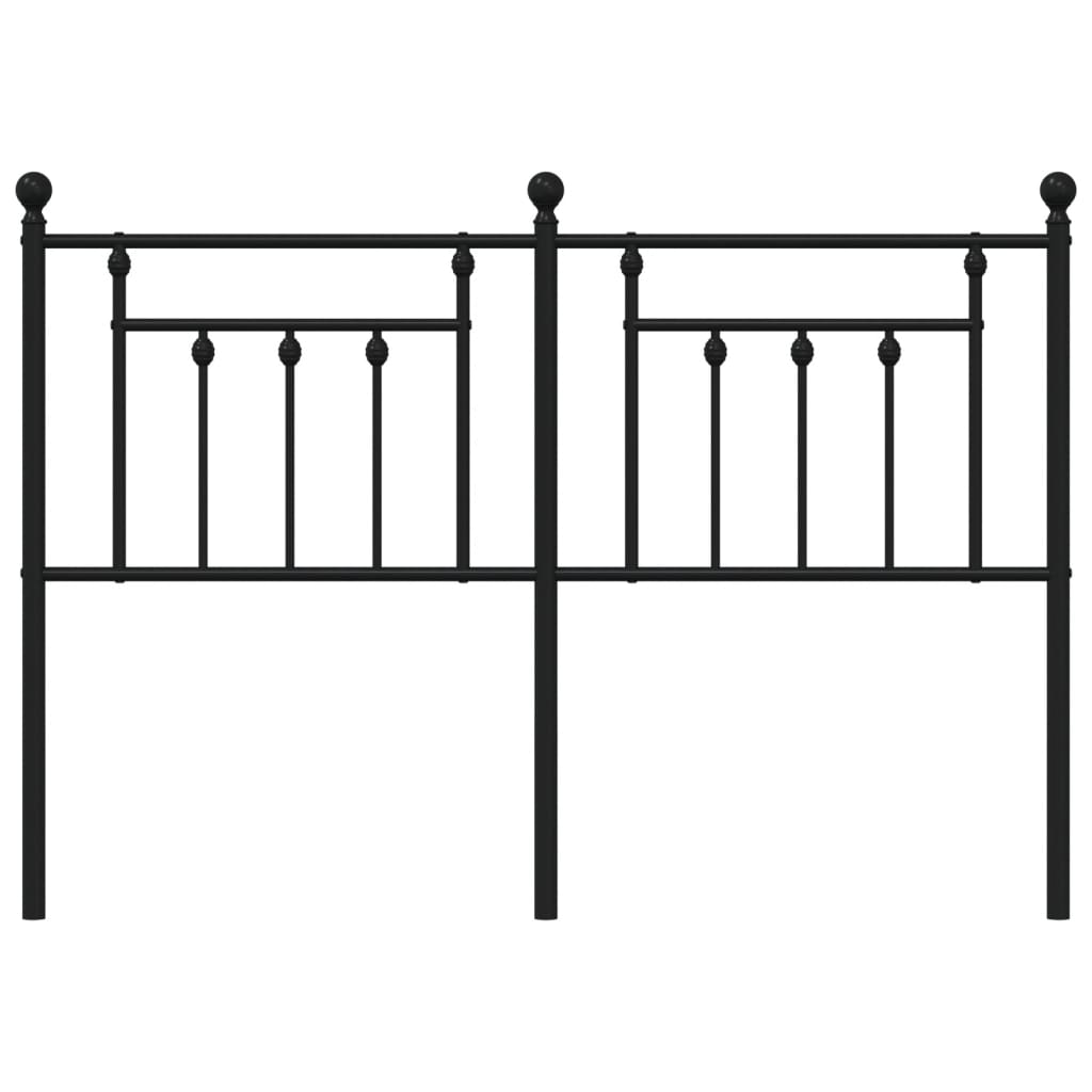 Tăblie de pat metalică, negru, 150 cm GartenMobel Dekor