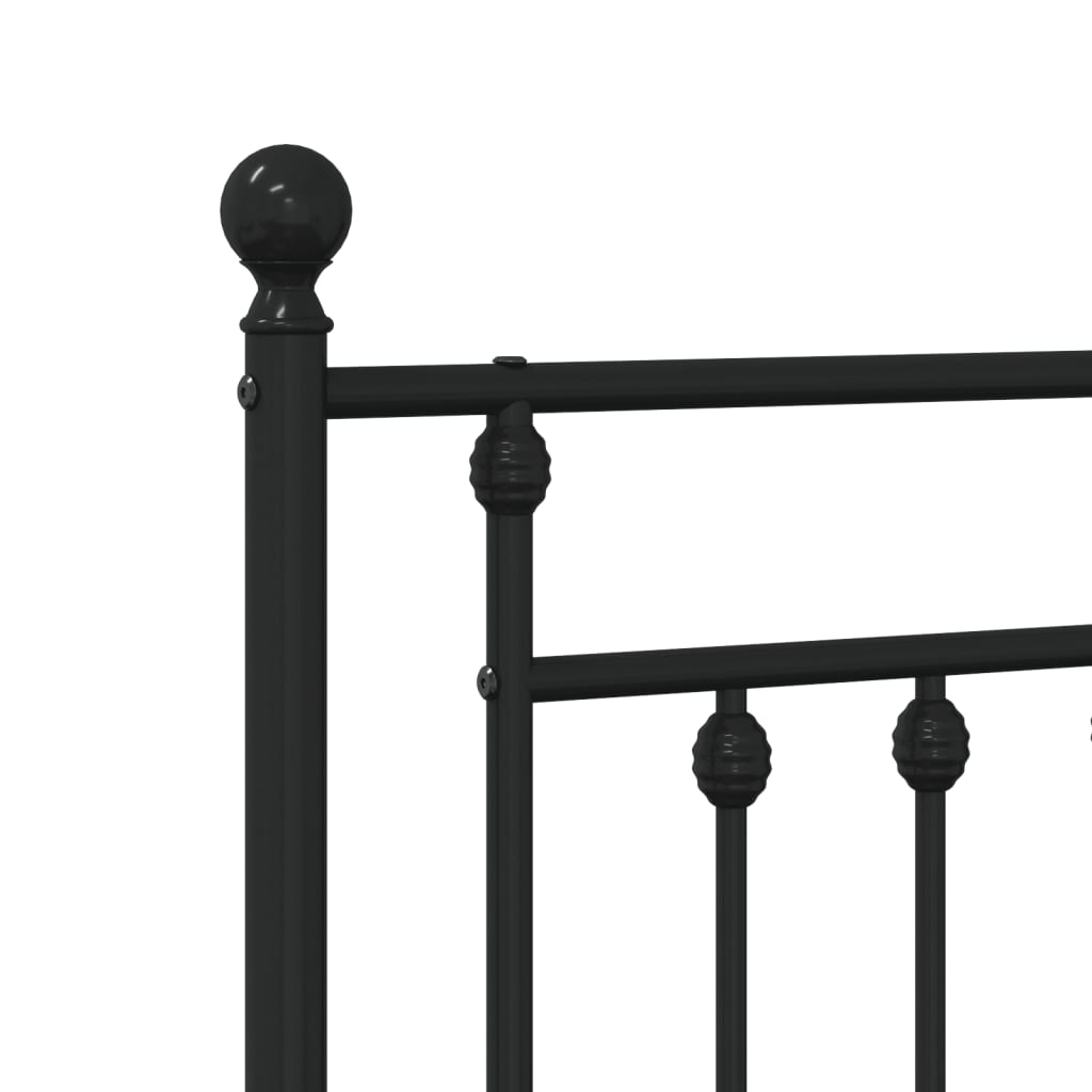 Tăblie de pat metalică, negru, 150 cm GartenMobel Dekor