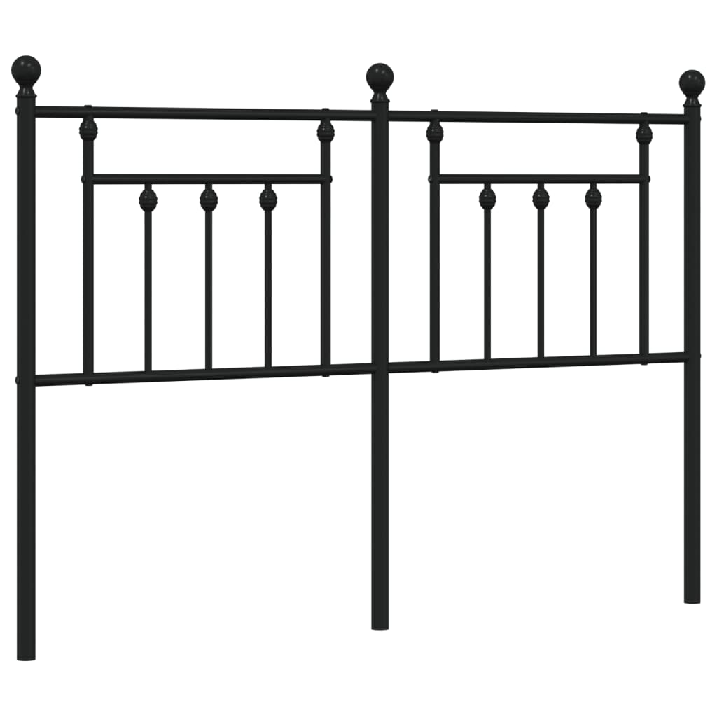 Tăblie de pat metalică, negru, 150 cm GartenMobel Dekor