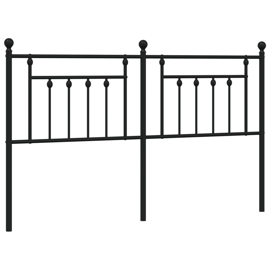 Tăblie de pat metalică, negru, 180 cm GartenMobel Dekor
