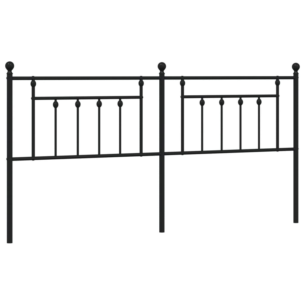 Tăblie de pat metalică, negru, 193 cm GartenMobel Dekor