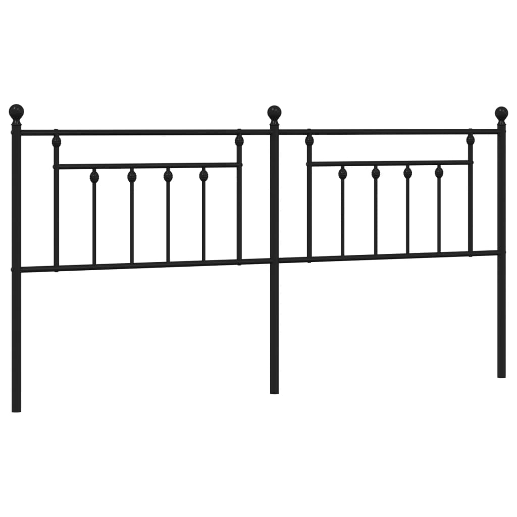 Tăblie de pat metalică, negru, 200 cm GartenMobel Dekor