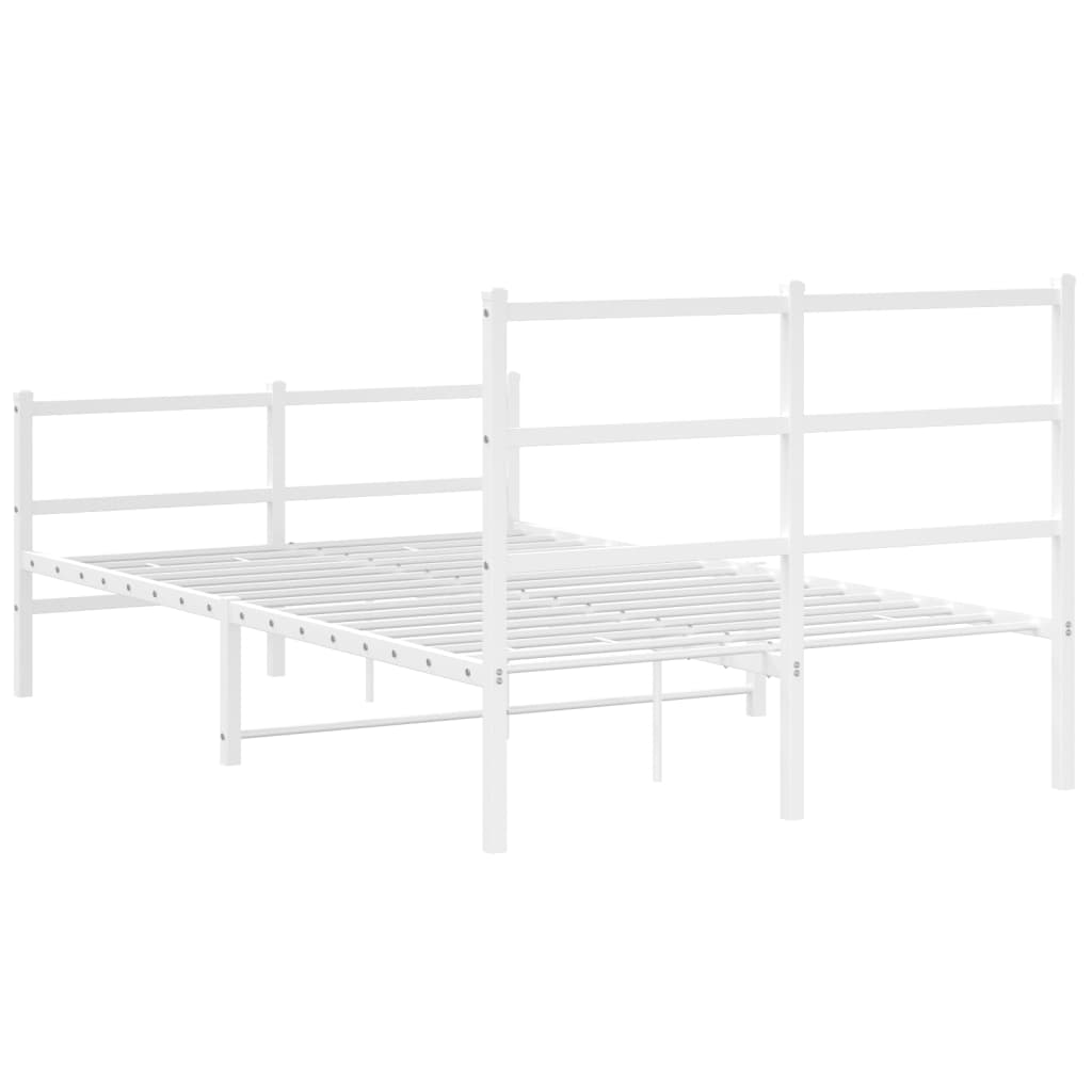 Cadru pat metalic cu tăblie de cap/picioare , alb, 120x200 cm GartenMobel Dekor