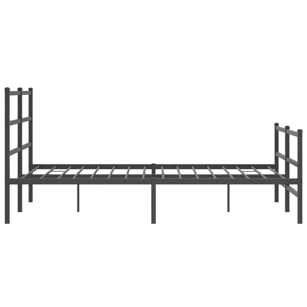 Cadru pat metalic cu tăblie de cap/picioare , negru, 135x190 cm GartenMobel Dekor