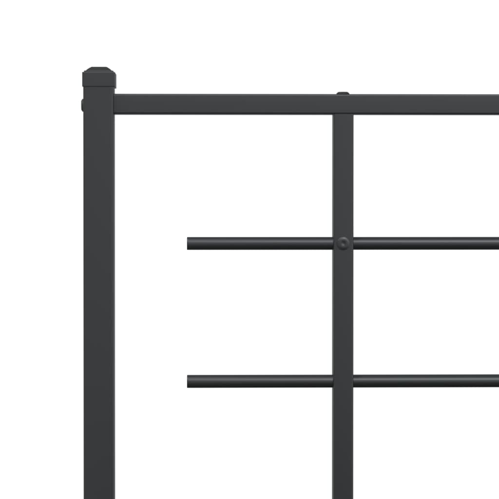 Cadru de pat din metal cu tăblie, negru, 107x203 cm GartenMobel Dekor