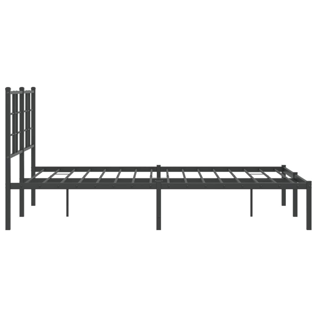 Cadru de pat metalic cu tăblie, negru, 120x190 cm GartenMobel Dekor