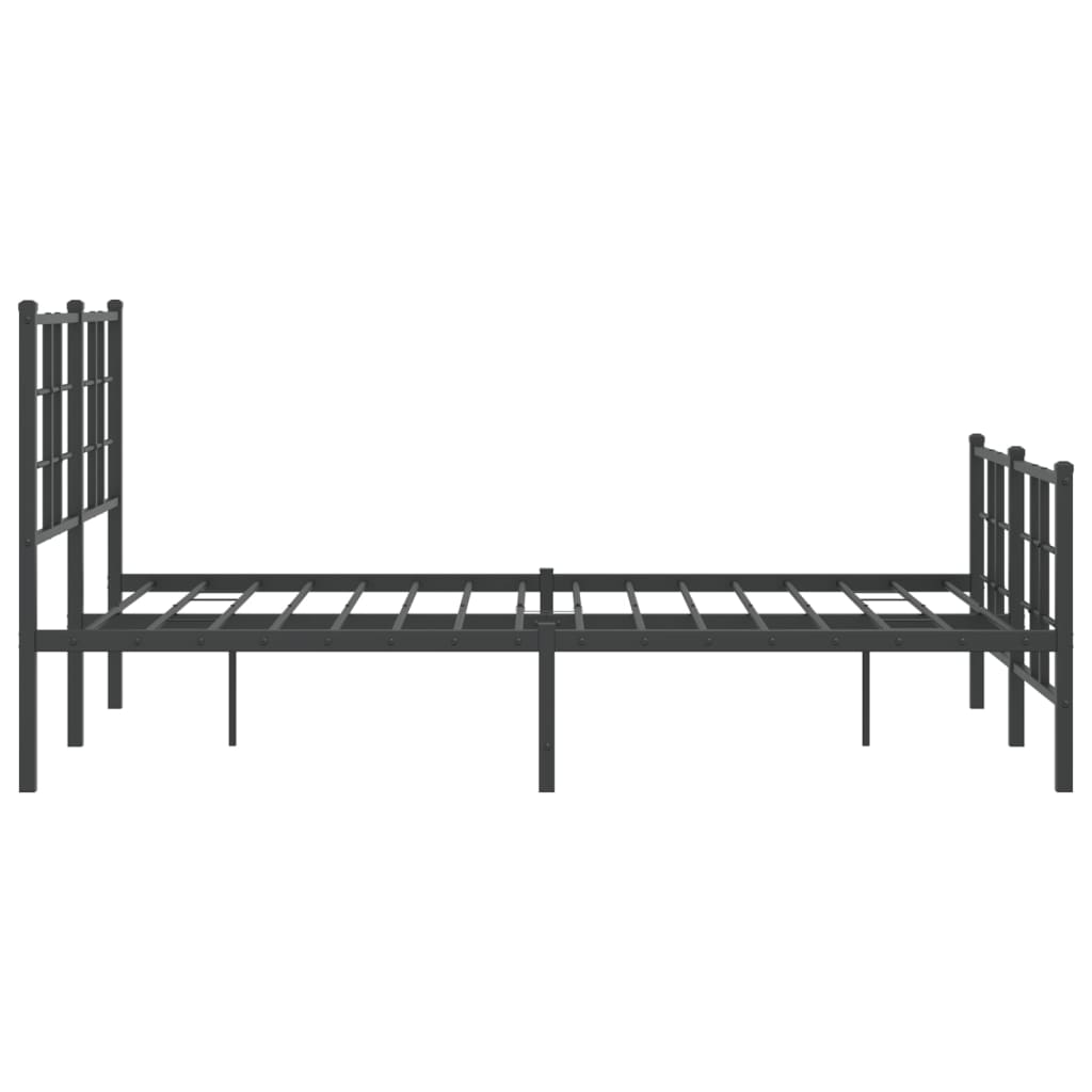 Cadru pat metalic cu tăblie de cap/picioare, negru, 120x200 cm GartenMobel Dekor