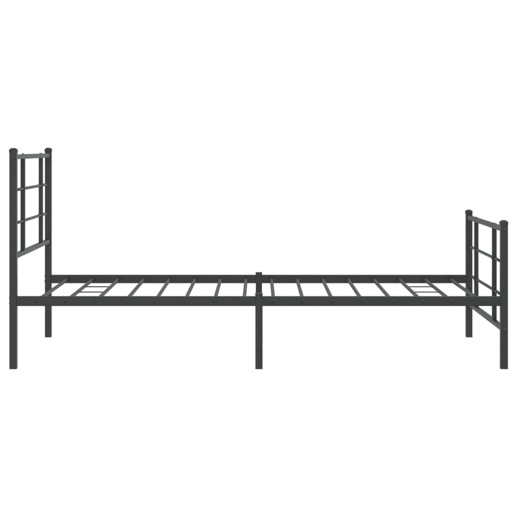 Cadru pat metalic cu tăblii de cap/picioare, negru, 107x203 cm GartenMobel Dekor