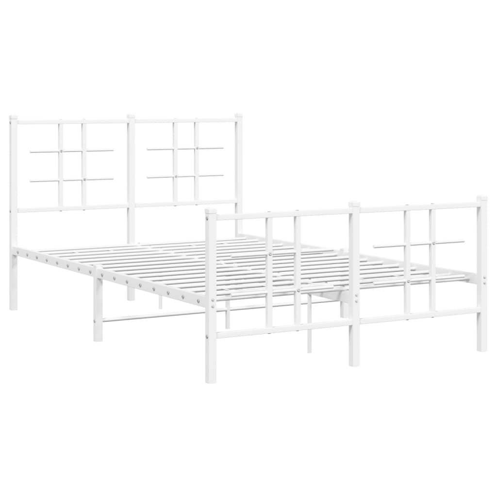 Cadru de pat metalic cu tăblie, alb, 120x200 cm GartenMobel Dekor