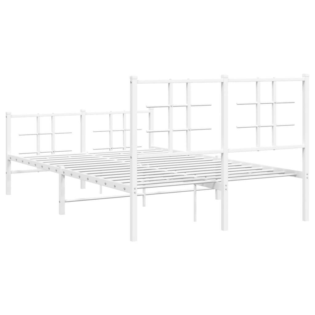Cadru de pat metalic cu tăblie, alb, 120x200 cm GartenMobel Dekor