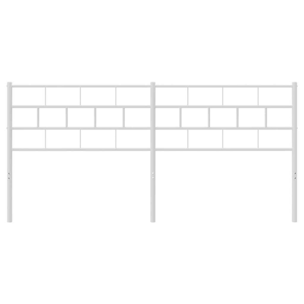 Tăblie de pat metalică, alb, 200 cm GartenMobel Dekor