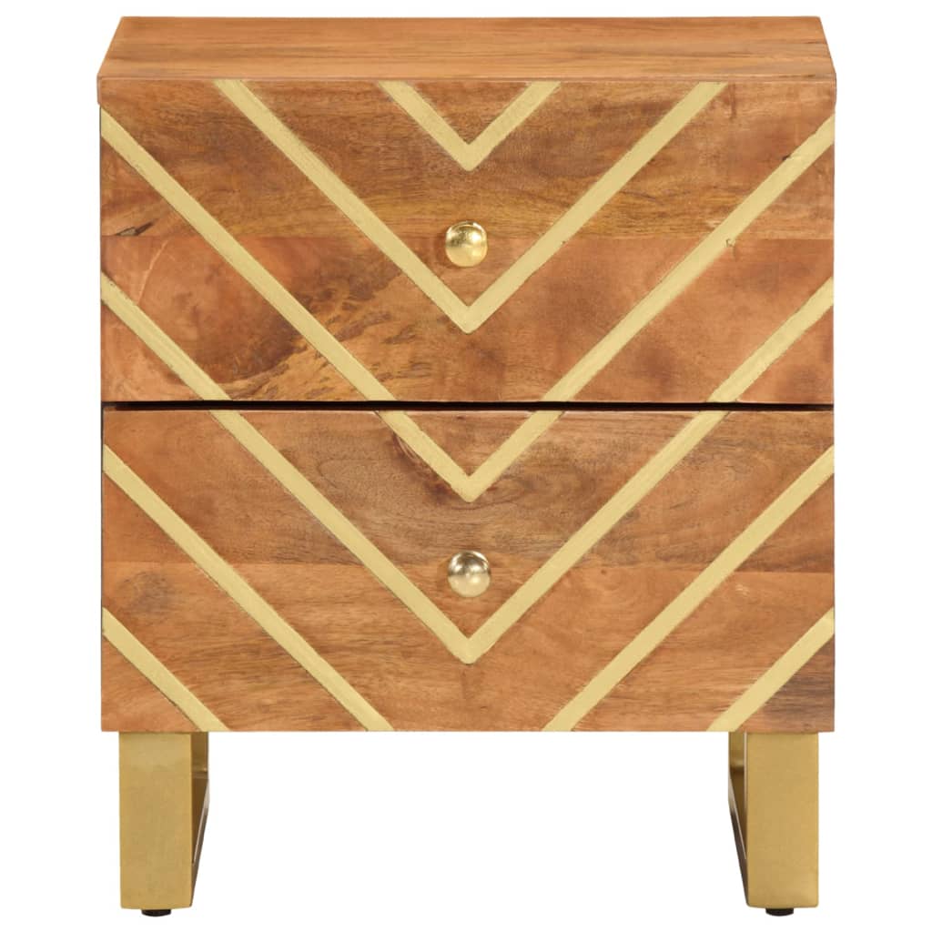 Noptieră, maro și negru, lemn masiv de mango GartenMobel Dekor