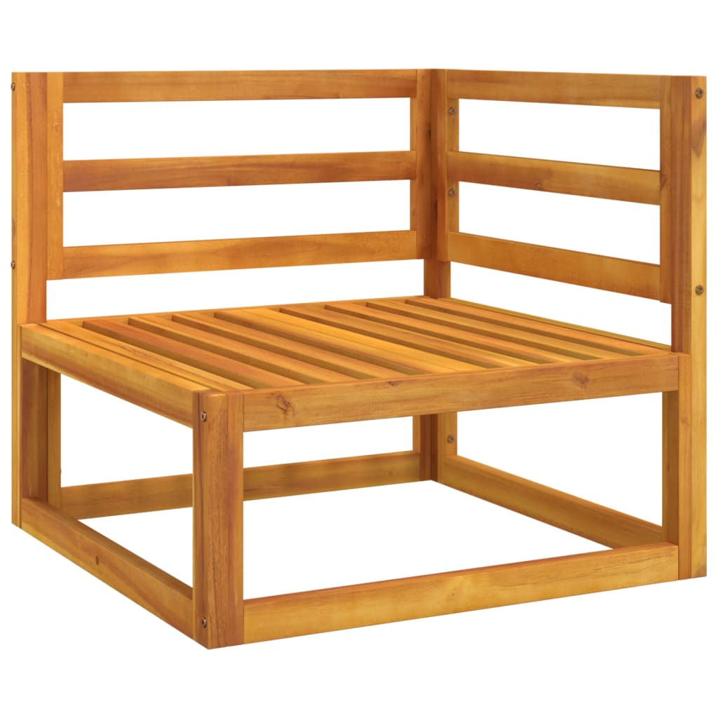 Canapea de colț modulară, perne gri deschis, lemn masiv acacia GartenMobel Dekor