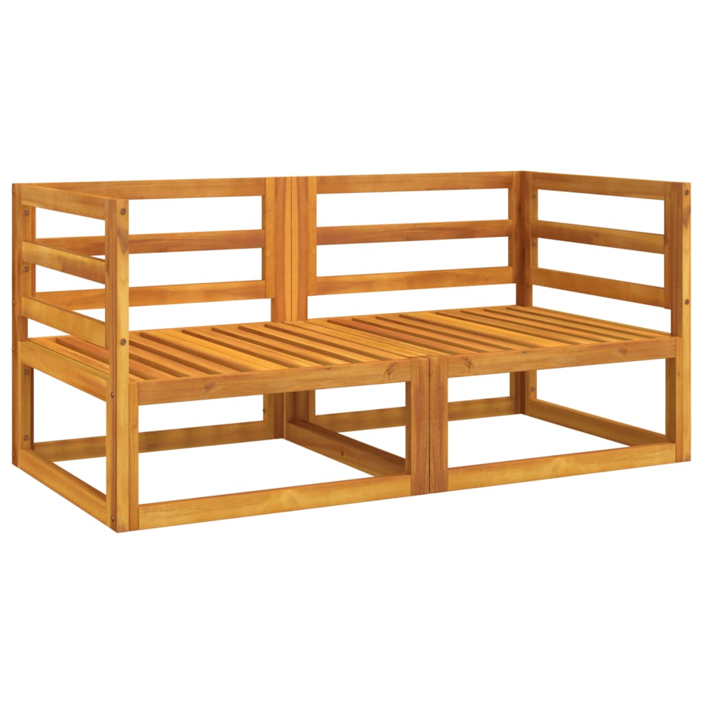 Canapele colț modulare, 2 buc, perne gri deschis, lemn acacia GartenMobel Dekor