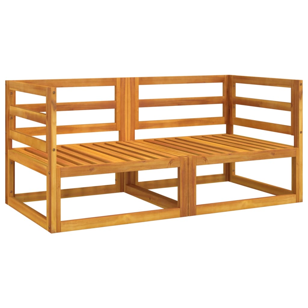 Canapele colț modulare, 2 buc, perne taupe, lemn masiv acacia GartenMobel Dekor