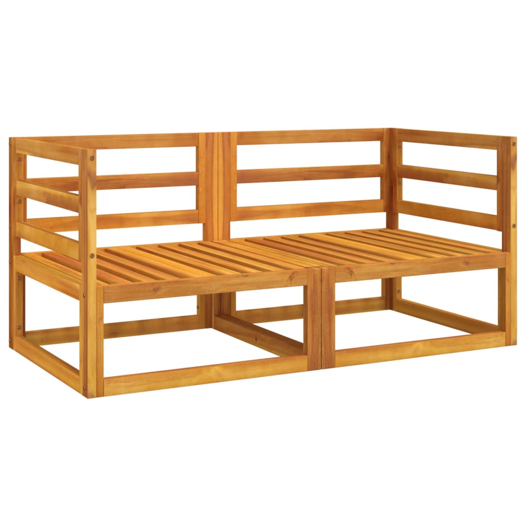 Canapele colț modulare, 2 buc, perne verzi, lemn masiv acacia GartenMobel Dekor