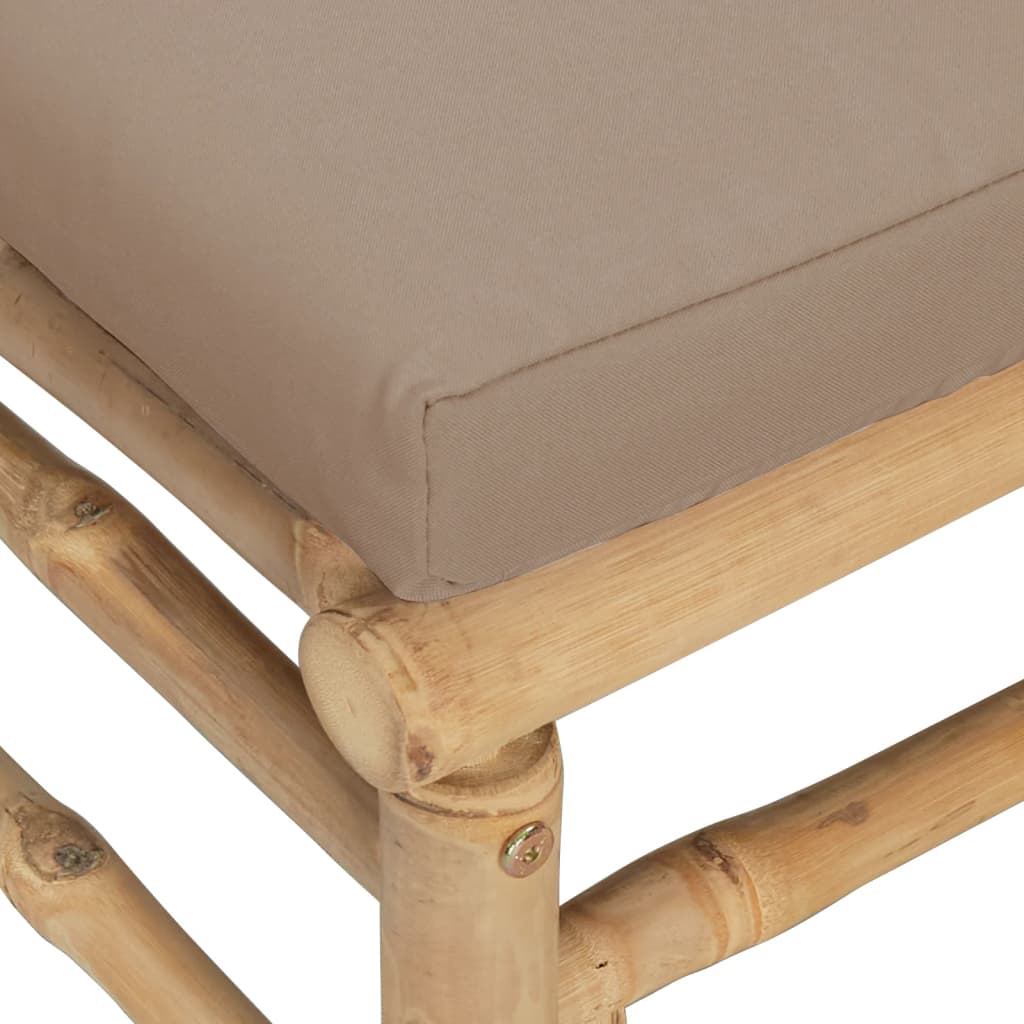Set mobilier de grădină cu perne gri taupe, 2 piese, bambus GartenMobel Dekor