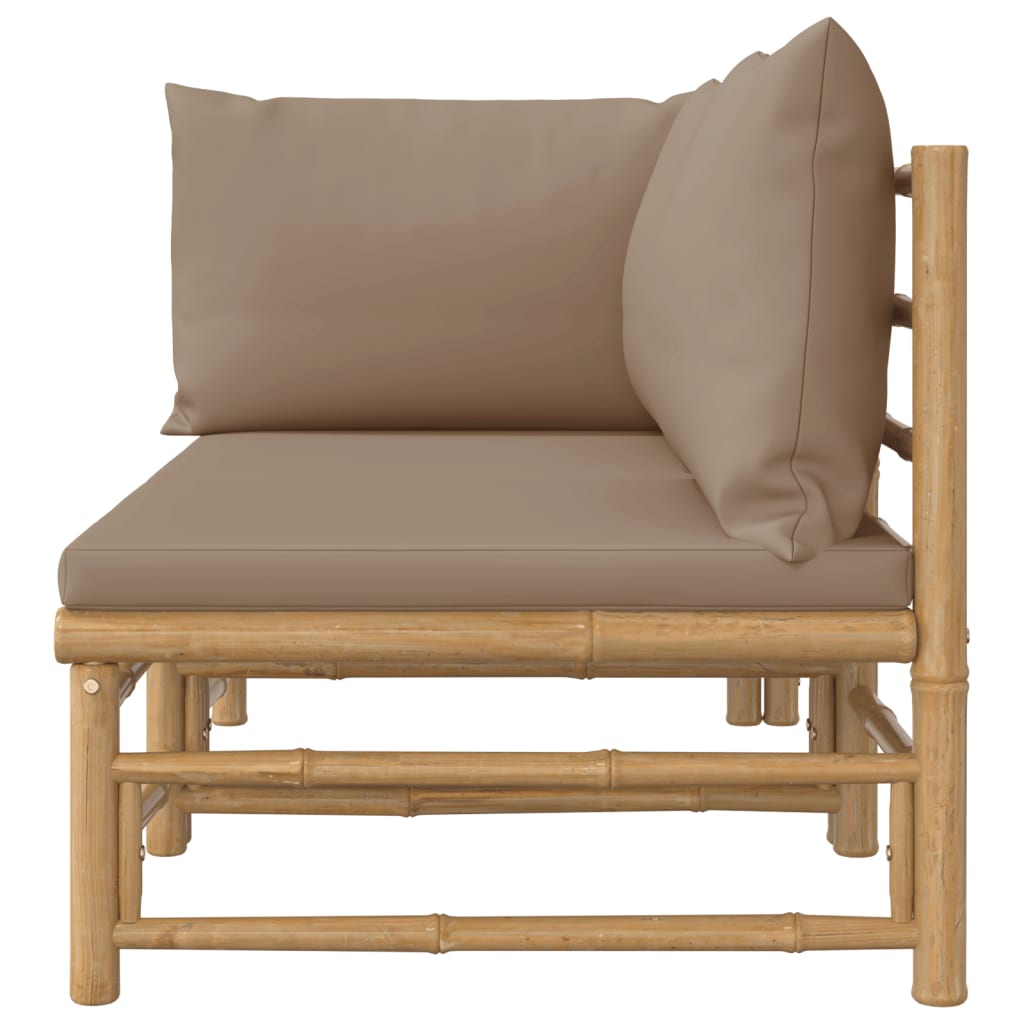 Set mobilier de grădină cu perne gri taupe, 2 piese, bambus GartenMobel Dekor