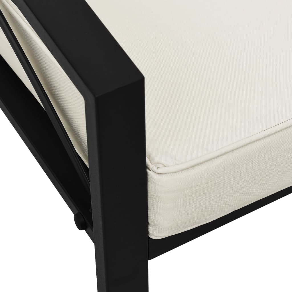 Scaun de grădină cu perne nisipiu, 68x76x79 cm, oțel GartenMobel Dekor