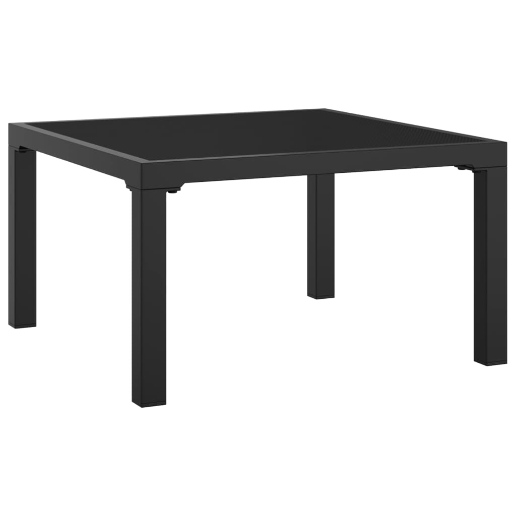 Taburet de grădină cu pernă, negru și gri, poliratan GartenMobel Dekor