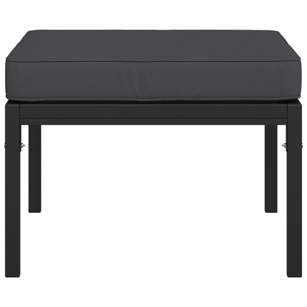 Taburete de grădină cu perne gri, 2 buc., 60x60x35 cm, oțel GartenMobel Dekor