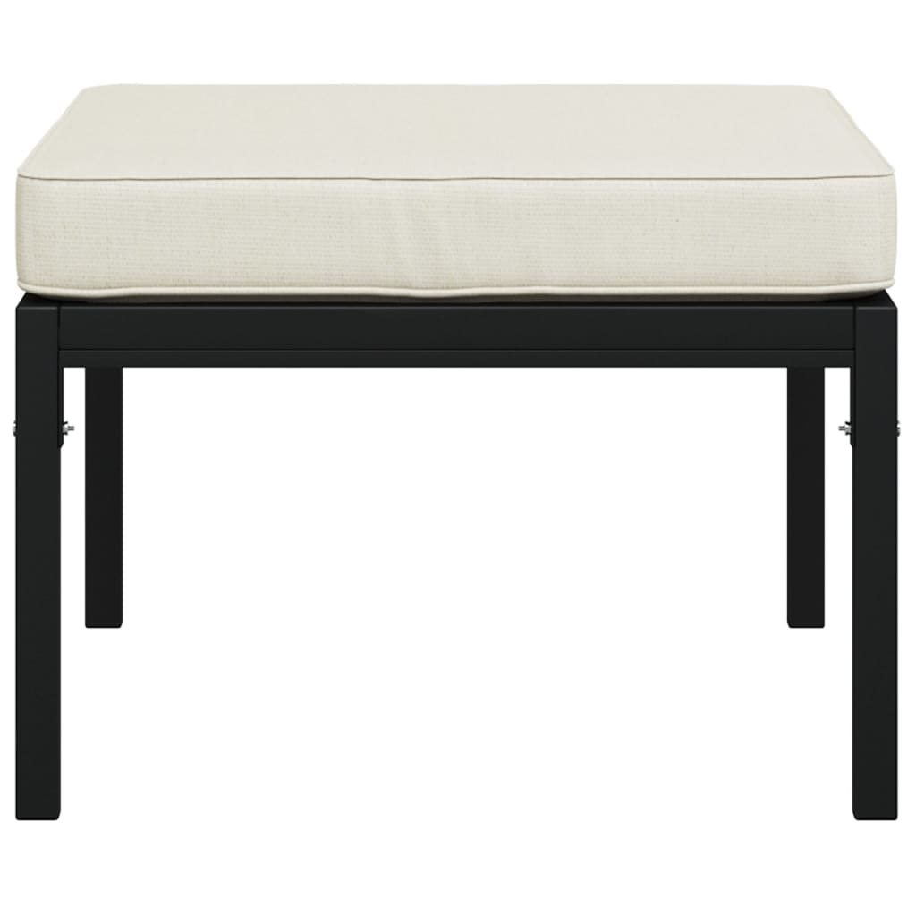 Taburete de grădină cu perne gri, 2 buc., 60x60x35 cm, oțel GartenMobel Dekor