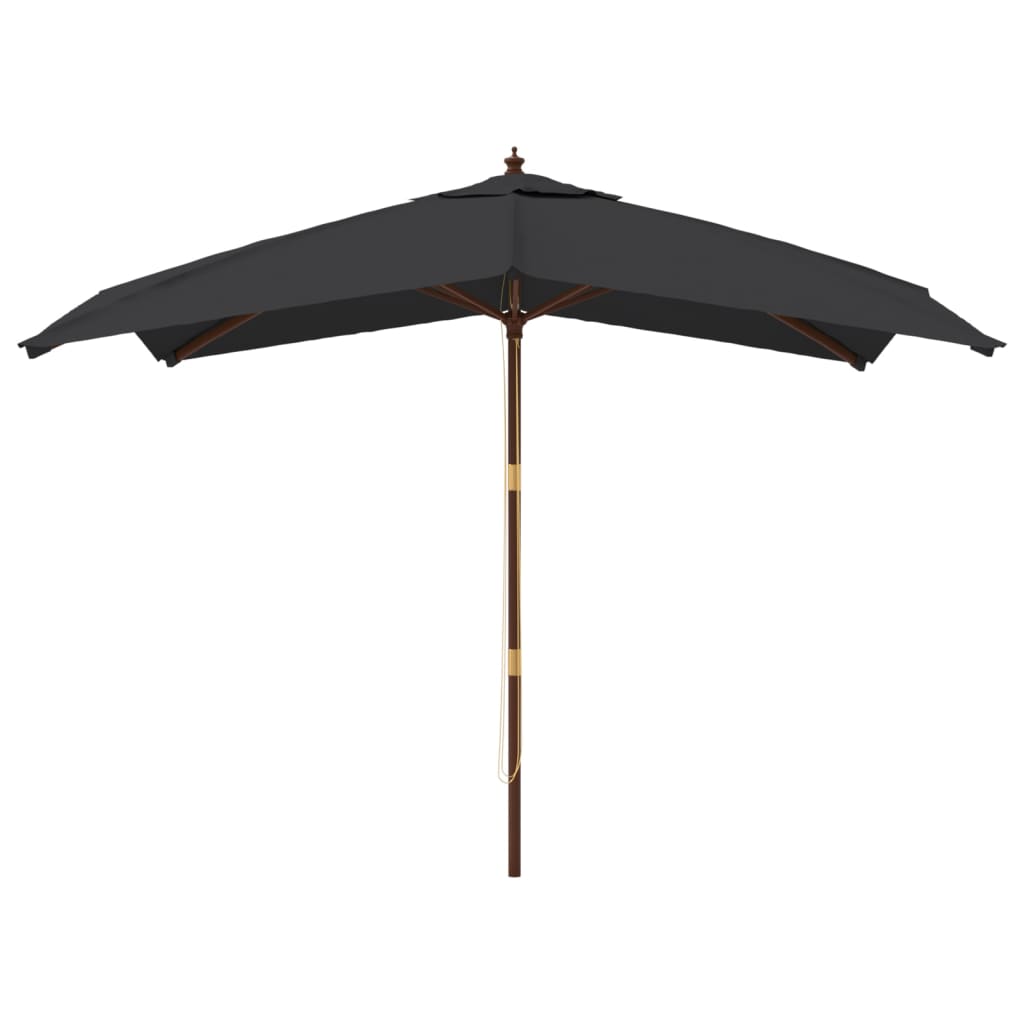 Umbrelă de grădină stâlp din lemn, negru, 300x300x273 cm GartenMobel Dekor
