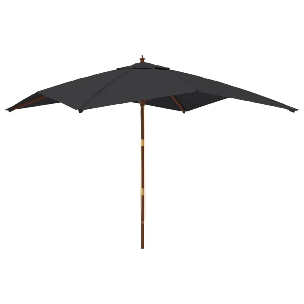 Umbrelă de grădină stâlp din lemn, negru, 300x300x273 cm GartenMobel Dekor