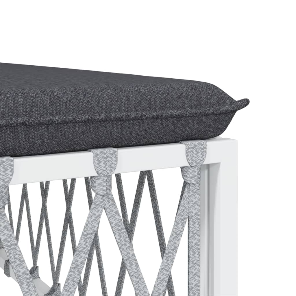 Canapea de colț pentru grădină cu perne, alb,  textil  GartenMobel Dekor