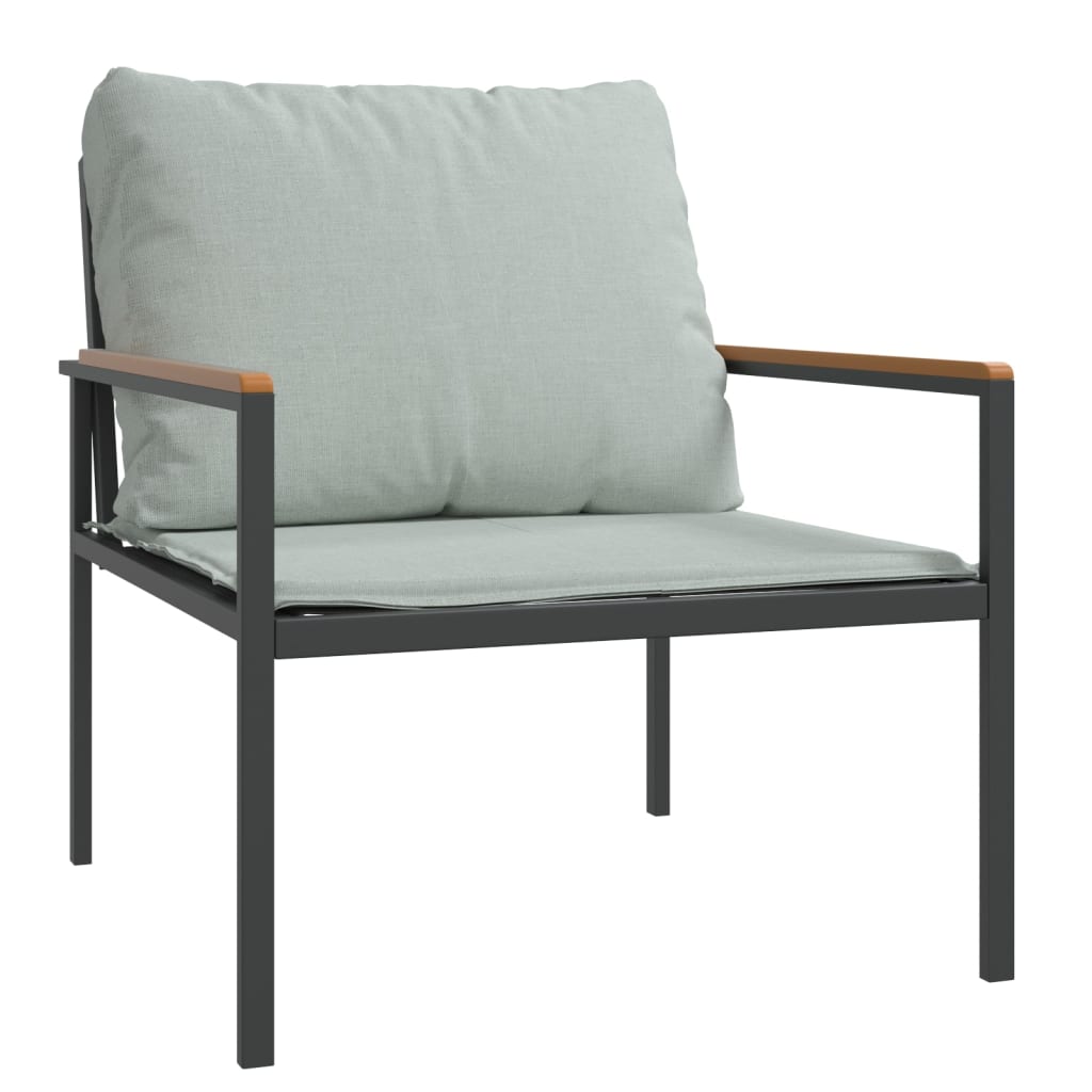 Set mobilier de grădină, cu perne, antracit, 3 piese, oțel GartenMobel Dekor