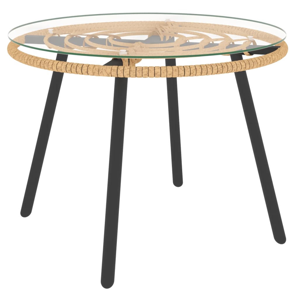 Set mobilier de grădină cu perne bej, 3 piese, poliratan GartenMobel Dekor