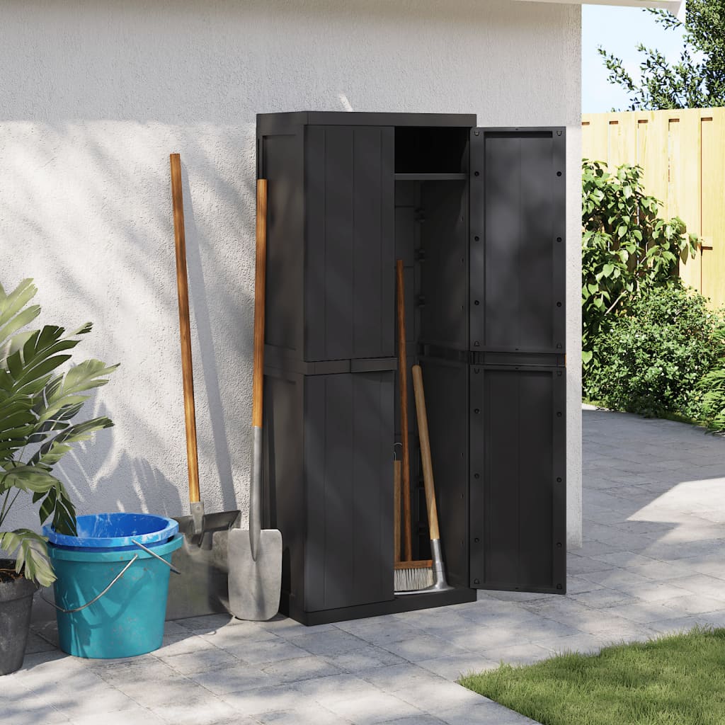 Dulap depozitare de exterior, negru, 65x37x165 cm, PP GartenMobel Dekor