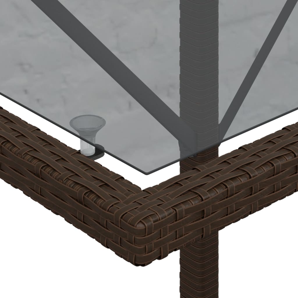 Set bistro cu perne, 3 piese, maro, poliratan GartenMobel Dekor