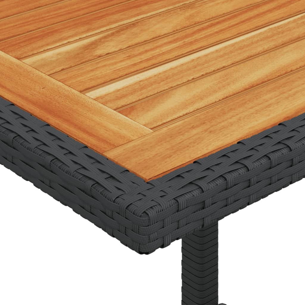 Set bistro cu perne, 3 piese, negru, poliratan GartenMobel Dekor