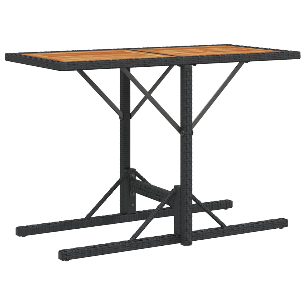 Set bistro cu perne, 3 piese, negru, poliratan GartenMobel Dekor