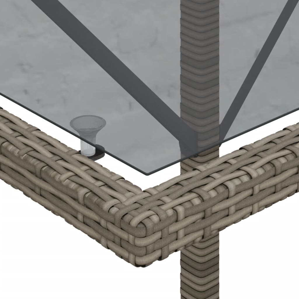 Set bistro de grădină cu perne, 3 piese, gri, poliratan GartenMobel Dekor