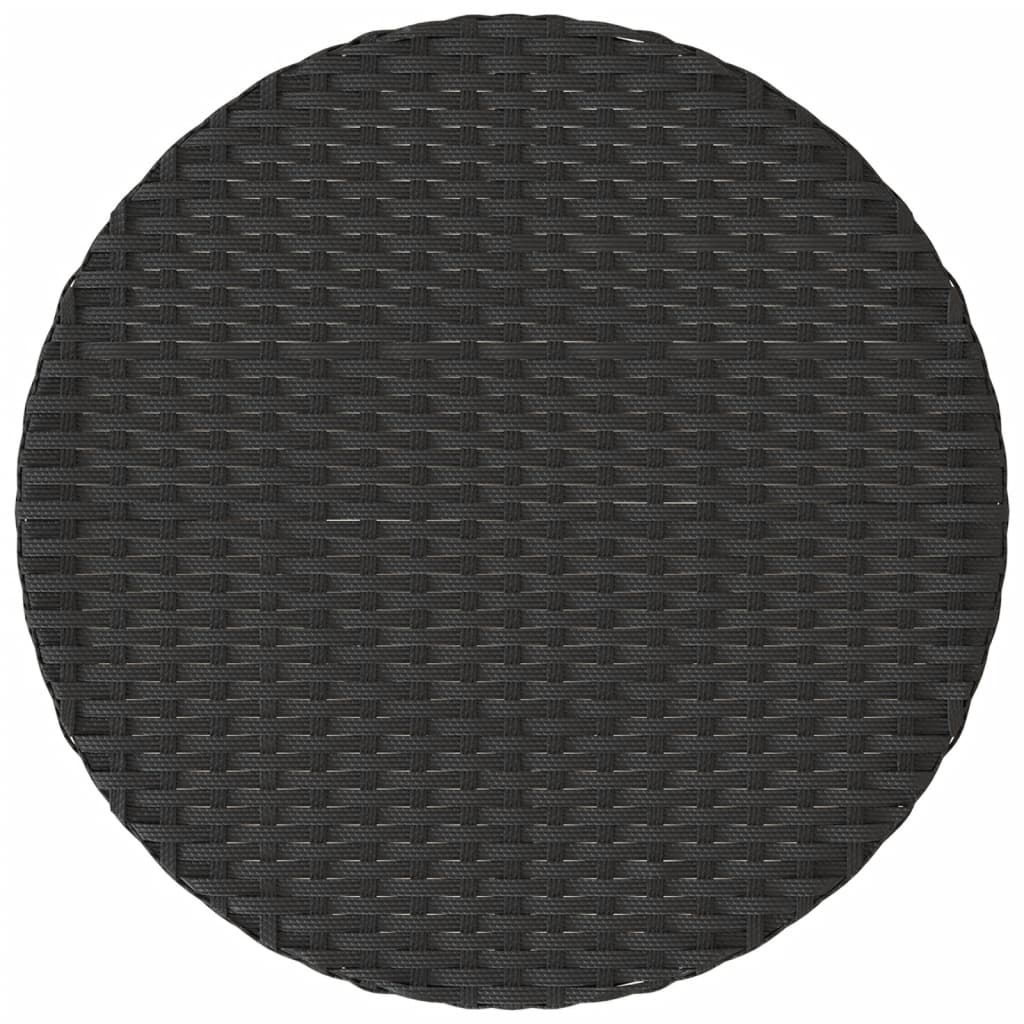 Set bistro cu perne, 3 piese, negru, poliratan GartenMobel Dekor