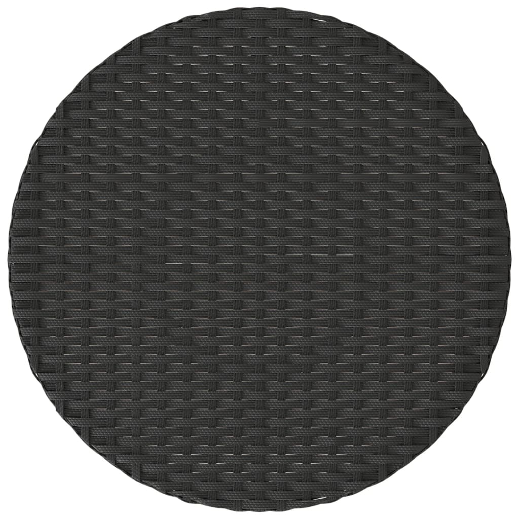 Set bistro cu perne, 3 piese, negru, poliratan GartenMobel Dekor