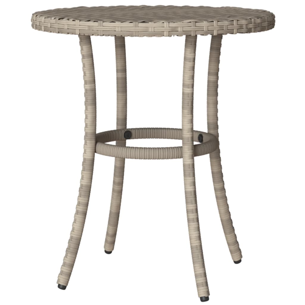 Set bistro cu perne, 3 piese, gri deschis, poliratan GartenMobel Dekor