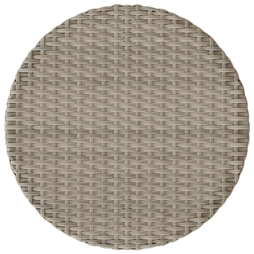 Set bistro cu perne, 3 piese, gri deschis, poliratan GartenMobel Dekor